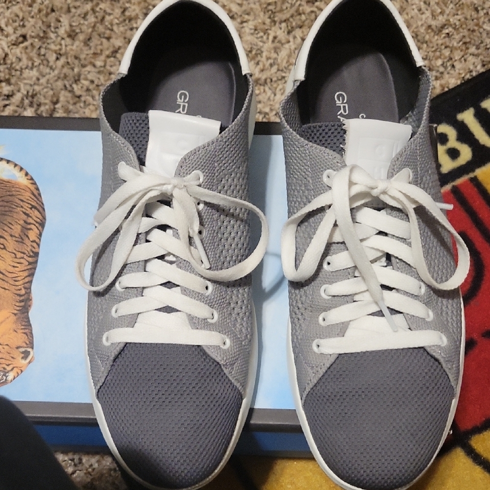 Cole Haan White and Gray Casual Sneakers